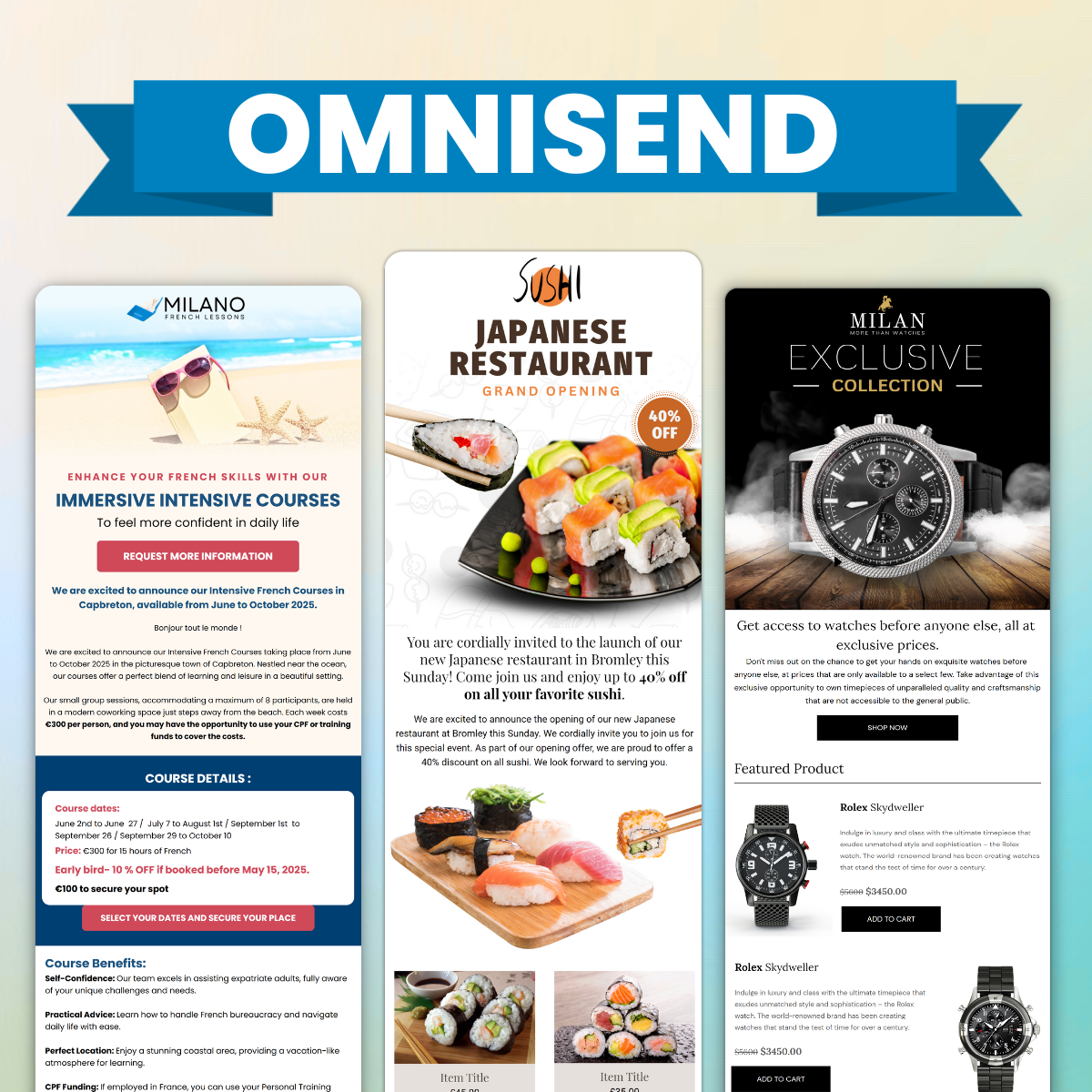 Omnisend email template design