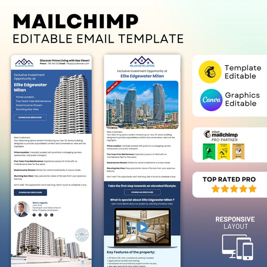 Mailchimp Editable Email Template for real estate businesses