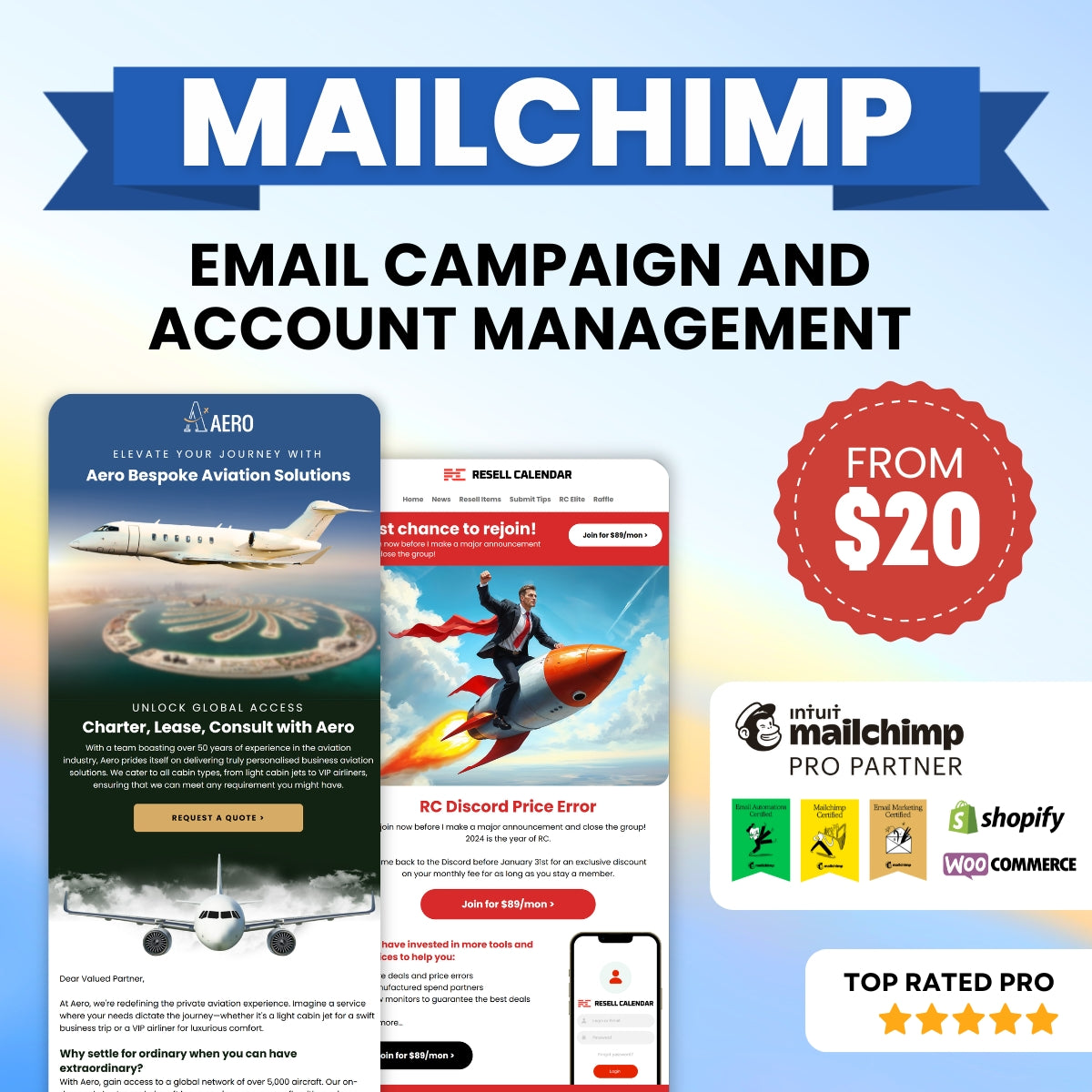 Mailchimp email campaign and account management