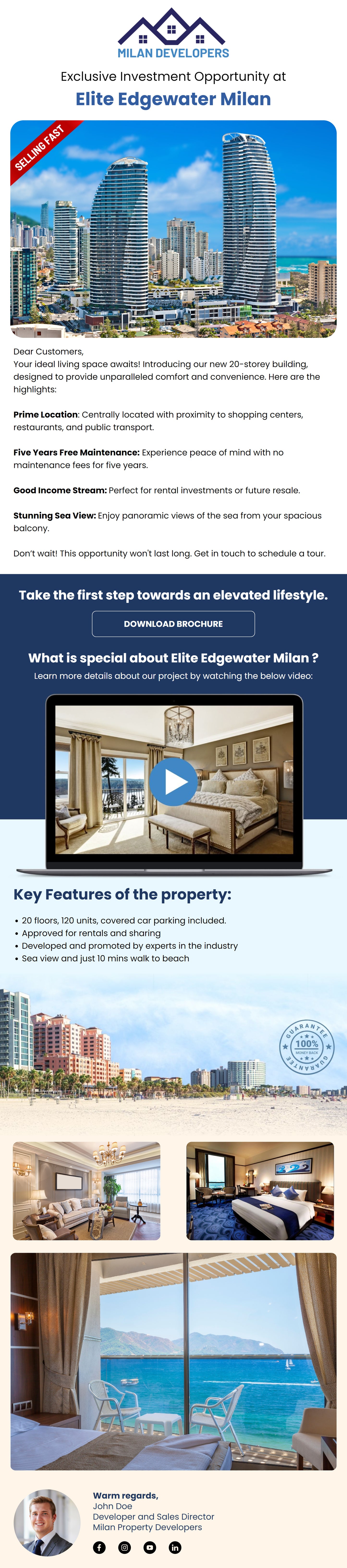 Mailchimp Editable Email Template for real estate businesses